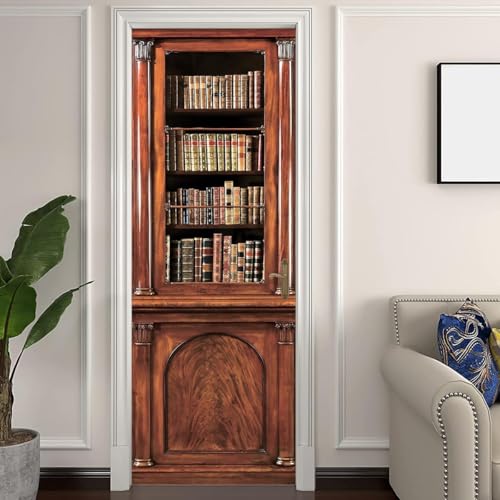 Türtapete Selbstklebend 100x200 Holz Türfolie Vintage Bücherregal Türaufkleber Fototapete 3D Effekt Türklebefolie Türposter für Innentür Schlafzimmer Bad Dekoration M4779 Türtapete Selbstklebend 100x200 Holz Türfolie Vintage Bücherregal Türaufkleber Fototapete 3D Effekt Türklebefolie Türposter für Innentür Schlafzimmer Bad Dekoration M4779 von HATEGE