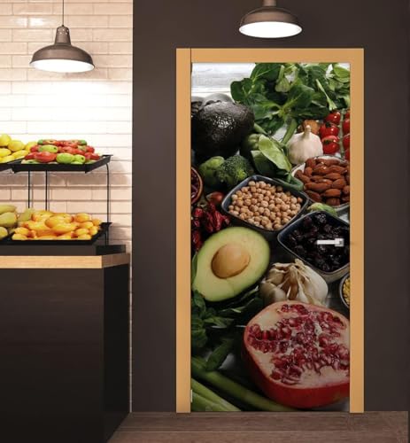 Türtapete Selbstklebend Gemüse Türfolie Türposter 3D Fototapete Obst Türaufkleber Abnehmbar Tür Aufkleber Wandtattoo für Kinderzimmer Badezimmer 77x200 cm G/T426 Türtapete Selbstklebend Gemüse Türfolie Türposter 3D Fototapete Obst Türaufkleber Abnehmbar Tür Aufkleber Wandtattoo für Kinderzimmer Badezimmer 77x200 cm G/T426 von HATEGE