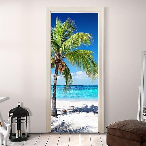 Türtapete Selbstklebend Tropische Palmen Türfolie Türposter 3D Fototapete Meerblick Türaufkleber Abnehmbar Tür Aufkleber Wandtattoo für Kinderzimmer Badezimmer 77x200 cm G/T2034 Türtapete Selbstklebend Tropische Palmen Türfolie Türposter 3D Fototapete Meerblick Türaufkleber Abnehmbar Tür Aufkleber Wandtattoo für Kinderzimmer Badezimmer 77x200 cm G/T2034 von HATEGE