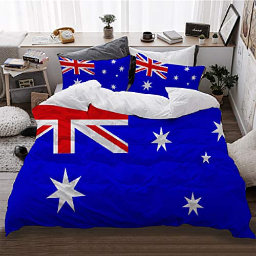 HATESAH Bedding Bettwäsche,Flagge von Australien,Bettwäsche 135x200cm,Kopfkissenbezug 2（50x80cm） von HATESAH