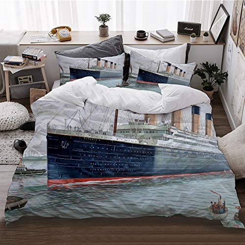 HATESAH Bedding Bettwäsche,Titanic Design,Bettwäsche 135x200cm,Kopfkissenbezug 2（50x80cm） von HATESAH