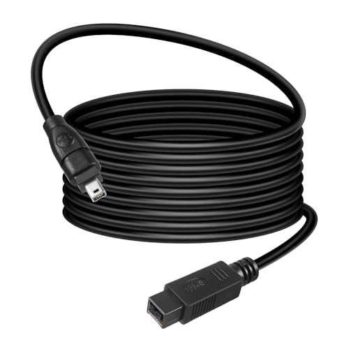 HATMINI 1,8 m Firewire 800 auf 400 Kabel, 9-poliger IEEE 1394 Stecker auf 4-poligen Stecker, für Drucker, PC, Scanner, Camcorder HATMINI 1,8 m Firewire 800 auf 400 Kabel, 9-poliger IEEE 1394 Stecker auf 4-poligen Stecker, für Drucker, PC, Scanner, Camcorder von HATMINI