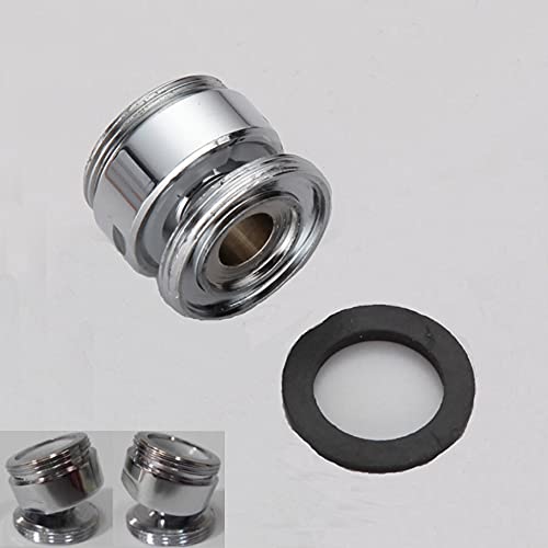 HATOOLHA® 2 x schwenkbarer Wasserhahn-Adapter, 360 Grad Messinggewinde, Wasserhahn-Adapter, Wasserhahn-Belüfter-Anschluss (Stecker auf Außengewinde, 16 mm – 22 mm) von HATOOLHA