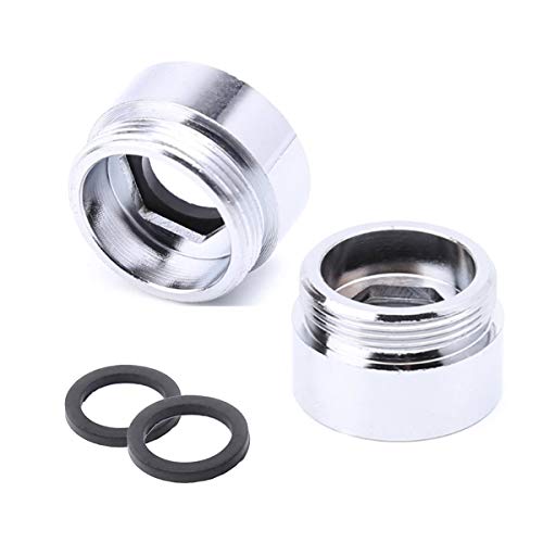 HATOOLHA® Wasserhahn-Adapter aus Metall, 2 Stück, Wasserhahn, Luftsprudler, Verbindungsstück, Messinggewinde, massives Metall, Küchenarmaturanschluss (F16 auf M22) von HATOOLHA