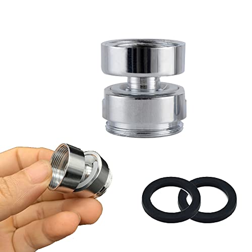 HATOOLHA 360 Grad drehbarer Wasserhahn-Adapter, 20 mm weiblich auf 22 mm männliches Messinggewinde, Chrom. von HATOOLHA