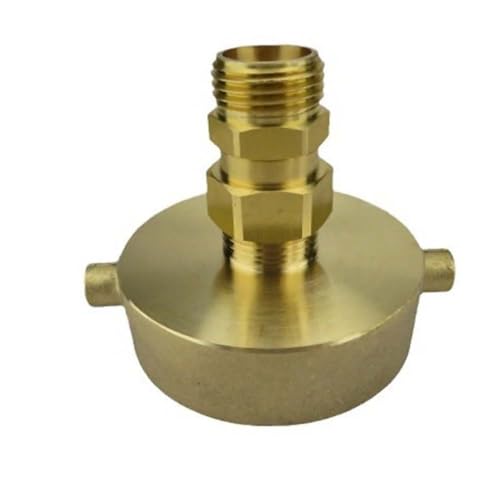 Hydrantenschlauch, beweglicher Adapter, 6,4 cm NST-NH) Innengewinde x 1,9 cm GHT Außengewinde, Messing-Feuerschlauch und Hydrant-Adapter mit 360-Grad-Anschluss von HATOOLHA