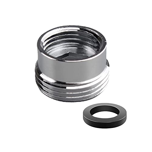 Messing-Wasserhahn-Adapter, G1/2 Zoll auf G3/4 Zoll Wasserhahn-Belüfter-Adapter, Schlauchgewinde-Anschluss für Waschmaschine, Geschirrspüler, Garten (Silber) von HATOOLHA