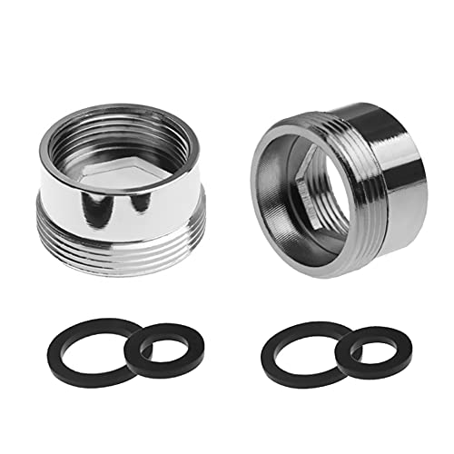 2 Stück Metall Wasserhahn Adapter 24mm Innengewinde auf 22mm Außengewinde Wasserhahn-Adapter Messing Wasserhahn Belüfter Stecker für Bad und Küche von HATOOLHA