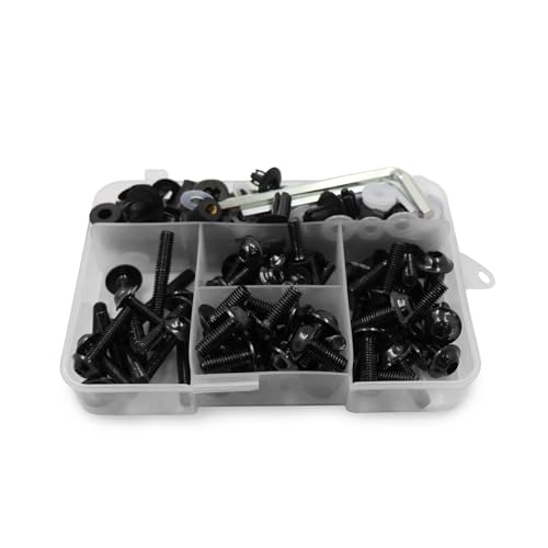 195 STÜCKE Verkleidungsschrauben Karosserieschrauben Mutter Für Y&amaha R1 R6 R3 FZ1 FZ6 FZ8 MT03 MT07 MT09 MT10 XJ6 TMAX XMAX R125 MT-25 Verkleidungsschraubensatz(Schwarz) von HATSVTGR