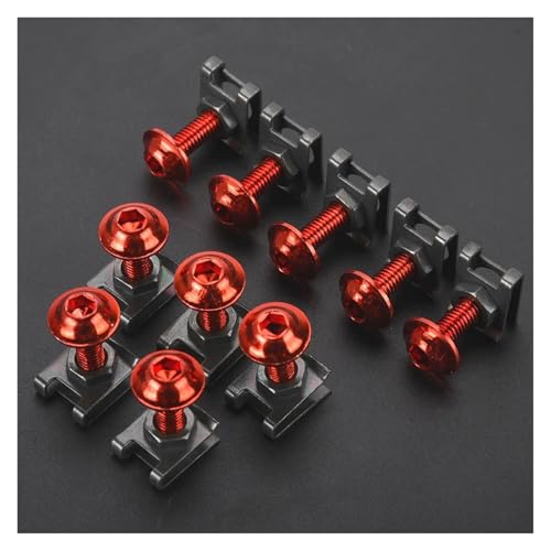 6MM Verkleidung Karosserie Arbeit Schraube Schraube Spire Speed Fastener Clip Mutter Für Y&amaha Für Raptor 700 700R YFM700 YFM700R 700R Verkleidungsschraubensatz(Rot) von HATSVTGR