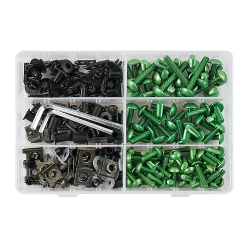 Für Aprilia Verkleidungsschraube Mutter Körperschrauben 253PCS Verkleidungsschraubensatz(GRÜN) von HATSVTGR