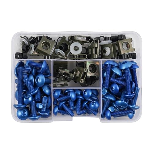 Für MV Agusta 177PCS Verkleidungsschrauben Kits Karosserieschrauben Mutter Verkleidungsschraubensatz(Blau) von HATSVTGR