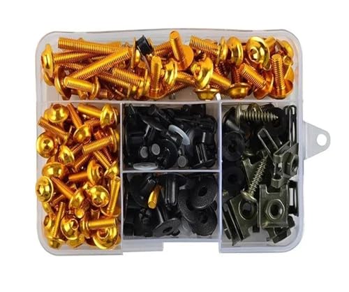 Für MV Agusta Verkleidung Schrauben Schrauben Kit Mutter Clips Verkleidungsschraubensatz(GOLD) von HATSVTGR