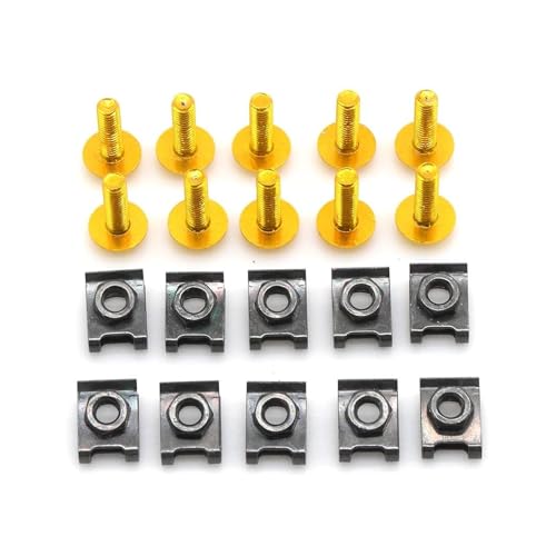 Für XL1000 V Für Varadero XL1000 MSR250 PGM2 PGM3 PGM4 Motorrad M6 Verkleidung Schrauben Verschluss Clips Körper Feder Mutter Schrauben Verkleidungsschraubensatz(GOLD) von HATSVTGR