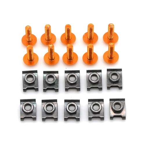 Für XL1000 V Für Varadero XL1000 MSR250 PGM2 PGM3 PGM4 Motorrad M6 Verkleidung Schrauben Verschluss Clips Körper Feder Mutter Schrauben Verkleidungsschraubensatz(Orange) von HATSVTGR