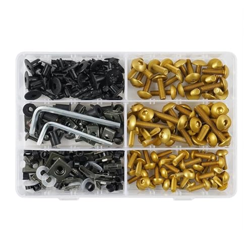 Für Y&amaha YZF R1 R3 R6 R6S R25 FZ1 FZ6 FZ8 MT07 MT09 FZ09 Für Tracer FZR 600 750R 253PCS Verkleidungsschraube Mutter Körper Schrauben Verkleidungsschraubensatz(GOLD) von HATSVTGR