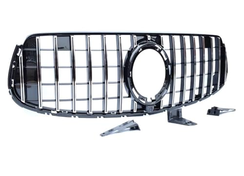 HATSVTGR Auto Frontgrill GLC Klasse W253 X253 C253 Coupé 2020–2022 GLC 250 GLC300 GLC43 Car Racing GT Kühlergrill Frontstoßstangengrill Kühlerersatz Frontstoßstangengrill(Silber) von HATSVTGR