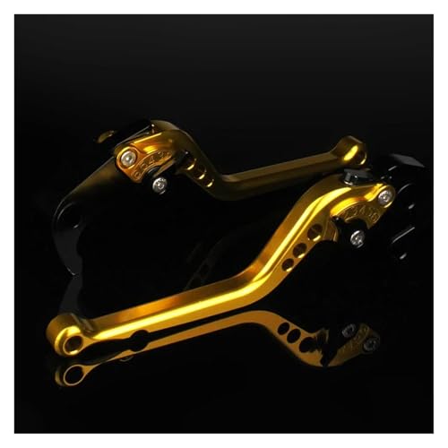 HATSVTGR Für Aprilia SX125 SX 125 2021 2022 2023 2024 Motorradzubehör Kurzer Und Langer Verstellbarer Bremskupplungshebel(177 mm Gold) von HATSVTGR
