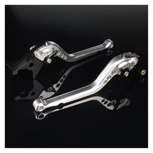 HATSVTGR Für Aprilia SX125 SX 125 2021 2022 2023 2024 Motorradzubehör Kurzer Und Langer Verstellbarer Bremskupplungshebel(177 mm Silber) von HATSVTGR