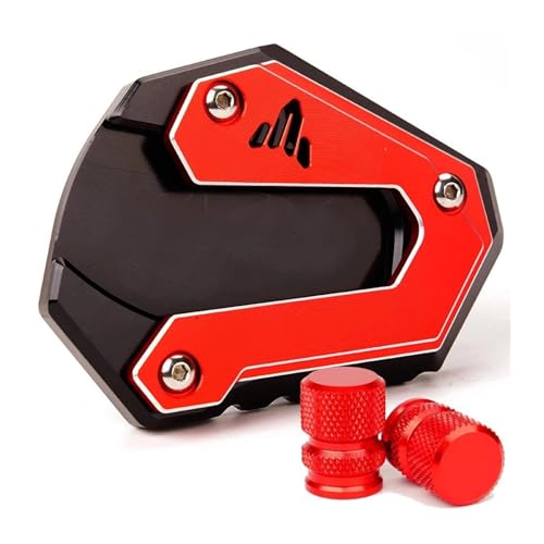 HATSVTGR Ständer-Vergrößerungsplatte Motorrad-Ständerfuß-Seitenständer-Verlängerungspolster-Stützplatte Für Y&amaha R7 YZFR7 YZF-R7 2021-2025 R9 YZFR9 YZF-R9 2025 YZF R7 R9 Ständerpolster(Rot,1 Satz) von HATSVTGR