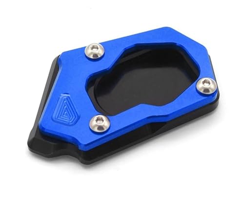 HATSVTGR Ständer-Vergrößerungsplatte Motorradzubehör Für CFMOTO 450SR 450 SR 450SS 2022 2023 Seitenständer Vergrößerungsplatte Ständer Verlängerung Fuß Regal Halterung Ständerpolster(Blau) von HATSVTGR