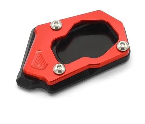 HATSVTGR Ständer-Vergrößerungsplatte Motorradzubehör Für CFMOTO 450SR 450 SR 450SS 2022 2023 Seitenständer Vergrößerungsplatte Ständer Verlängerung Fuß Regal Halterung Ständerpolster(Rot) von HATSVTGR