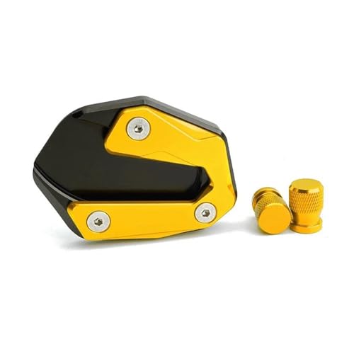 HATSVTGR Ständer-Vergrößerungsplatte Motorradzubehör Für Y&amaha YZFR7 YZF-R7 YZF R7 Seitenständer Fußstütze Seitenständervergrößerung Reifenventil Ständerpolster(Gold,1 Satz) von HATSVTGR