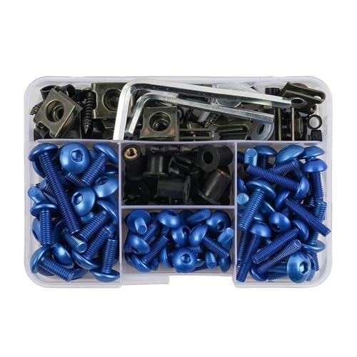 Motorrad Verkleidung Bolzen Mutter Schraube Kit Verkleidung Bolzen Schrauben Für Suzuki Verkleidungsschraubensatz(Blau) von HATSVTGR