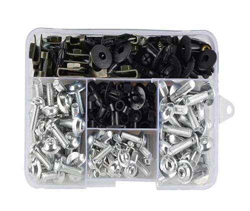 Motorrad Verkleidung Bolzen Schrauben Kit Mutter Clips Für Verkleidungsschraubensatz(SILBER) von HATSVTGR
