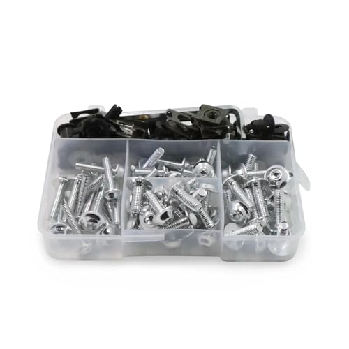 Verkleidungsschraubensatz Für MV Agusta 195PCS Set M6 M5 Verkleidung Schrauben Kit Karosserie Schrauben Mutter Windschutzscheibenmuttern(SILBER) von HATSVTGR