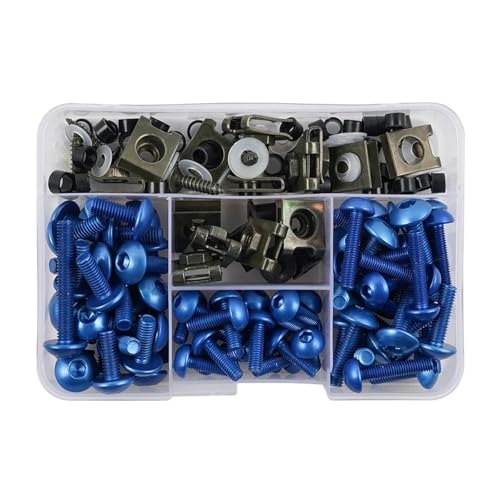 Verkleidungsschutzschrauben Kit Körperschrauben Mutter Für Aprilia 177PCS Verkleidungsschraubensatz(Blau) von HATSVTGR