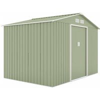 Hattoro - S200 Metall Gerätehaus mit Bodenrahmen xl 267 × 181 × 192 cm (BxTxH) 7,3 m³ Satteldach Grün von HATTORO