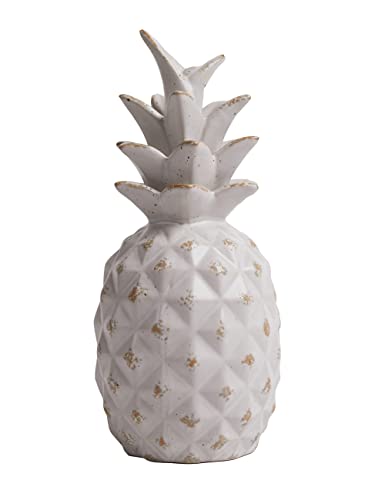 HAUCOZE Modern Skulpturen Dekor Ananas Statue Figuren Frucht Arts Geschenk Keramik Ornament Wohnzimmer Kunst 23cm von HAUCOZE