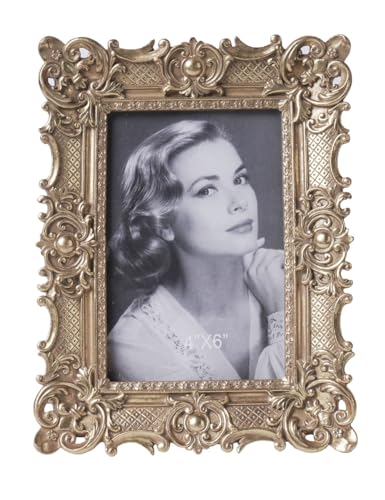 HAUCOZE Bilderrahmen Fotorahmen Tisch Dekor Modern Skulptur Geschenk Gold 10x15cm von HAUCOZE