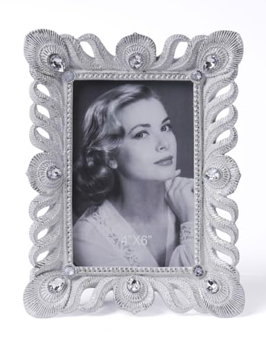 HAUCOZE Bilderrahmen Fotorahmen Tisch Dekor Modern Skulptur Geschenk Silber 10x15cm von HAUCOZE