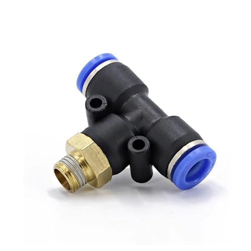 1 Stück Messing-Kniestück, pneumatische Einsteckverschraubung for 1/8"-1/2" BSPT und 4-16mm Rohre – Luft-Vakuum-Anschluss(12-01 Pb) von HAUJGG