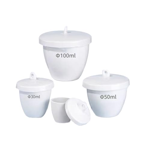 Hochtemperaturbeständiger Porzellantiegel mit Deckel – 25 ml, 30 ml, 50 ml, 70 ml – 10er-Packung for Labore und chemische Zwecke(40ml) von HAUJGG