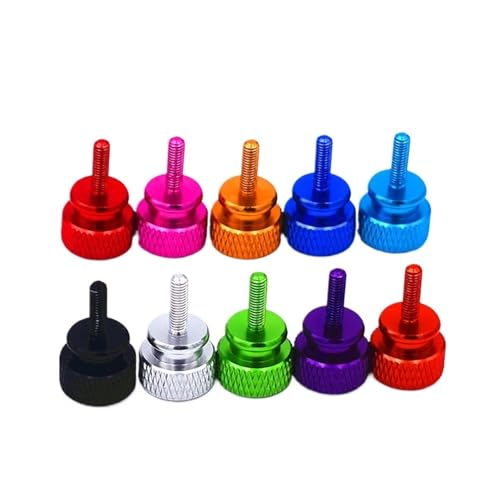 Rändelschrauben aus Aluminium M-M4 – 5er-Pack for Heimwerkerprojekte und Computergehäuse(Green,M3.5x7mm) von HAUJGG