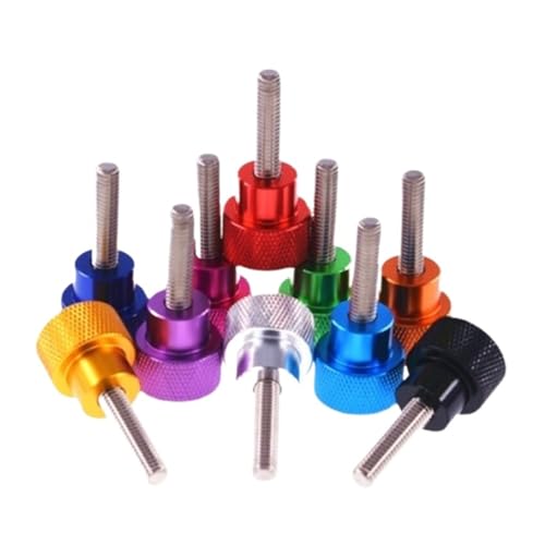 Rändelschrauben aus Aluminiumlegierung mit Rändelkopf und Edelstahlgewinde – M3 bis M6, 3 Stück for Heimwerker und Computer(Green,M6X30) von HAUJGG