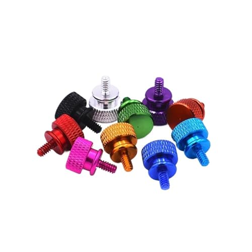 Rändelschraubensatz aus Aluminiumlegierung – M3,5, 5 Stück, eloxiert, ergonomisches Gerät for einfachen Griff(Red) von HAUJGG