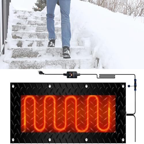 Schneeschmelzmatten for Außentreppen – mit Netzkabel for Gehwege und Einfahrten im Winter (2 Stück 30 x 60 cm)(30x120cmx1Pcs) von HAUJGG