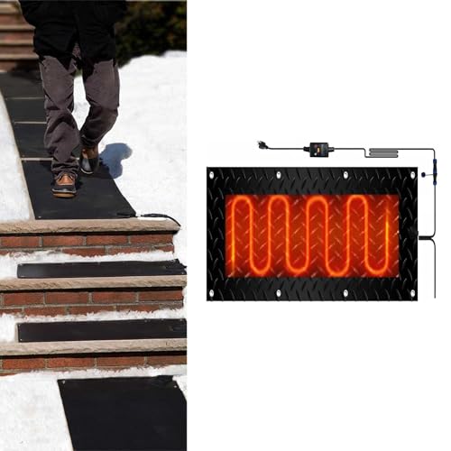 Schneeschmelzmatten for den Außenbereich – Anti-Rutsch-Gummimatten for Treppen und Gehwege – Effiziente Lösung for Schmelzen von Schnee und Eis(30x90cmx1Pcs) von HAUJGG