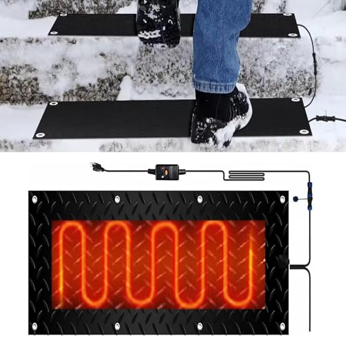 Schneeschmelzmatten for den Außenbereich – Elektrische Schneeschmelzmatten zur Schneeräumung im Winter, for Treppen, Garagen und Gehwege(30x120cmx1Pcs) von HAUJGG