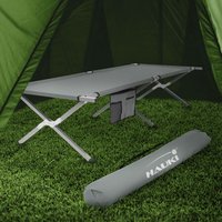 Hauki - Campingbett klappbar, Grau, 210x83x46 cm, xl Feldbett mit Tragetasche von HAUKI