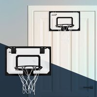 Hauki Mini Basketballkorb Set mit 3 Bälle, 45,5x30,5 cm, Schwarz, inkl. Netz und Pumpe, tragbar, Backboard Tür/Wandmontage, ohne Bohren, Indoor von HAUKI