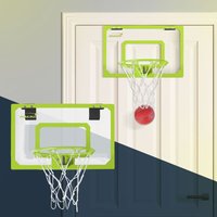 Mini Basketballkorb Set mit 3 Bälle, 58x40 cm, Grün, inkl. Netz und Pumpe, tragbar, Backboard Tür/Wandmontage, ohne Bohren, Indoor Basketball Hoop von HAUKI