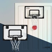 Mini Basketballkorb Set mit 3 Bälle, 58x40 cm, Schwarz, inkl. Netz und Pumpe, tragbar, Backboard Tür/Wandmontage, ohne Bohren, Indoor Basketball Hoop von HAUKI