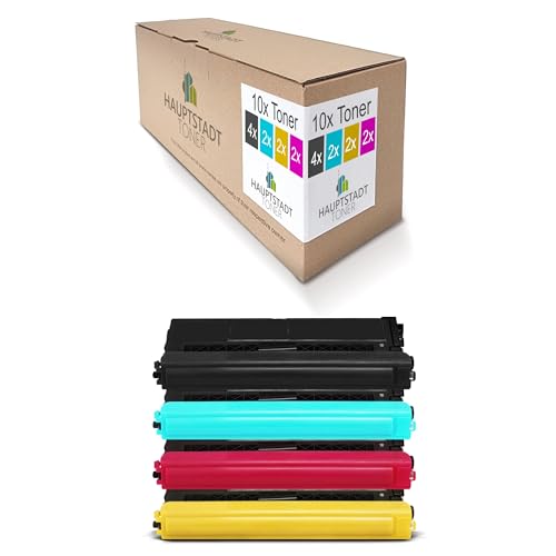 10x Hauptstadttoner Toner kompatibel mit Brother MFC-L 8690 8900 wie TN-423 TN423 Set Black Cyan Magenta Yellow von HAUPTSTADT TONER