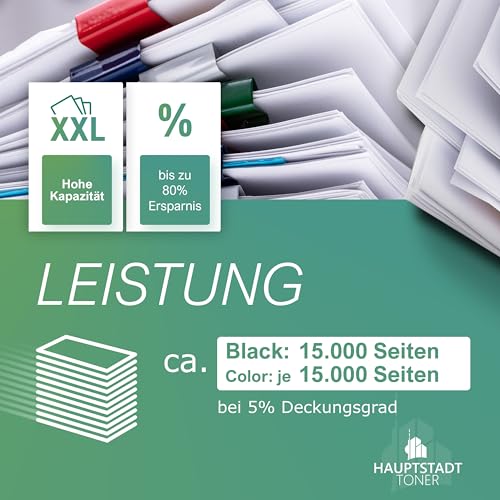 10x Hauptstadttoner Toner kompatibel mit kompatibel kompatibel mit Lexmark Optra C 752 wie 15G042K - 15G042Y Set Schwarz Blau Rot Gelb von HAUPTSTADT TONER