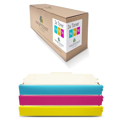 3X Hauptstadttoner Toner kompatibel mit Brother MFC 9420 wie TN-04 TN04 Color Blau Rot Gelb TN 04 von HAUPTSTADT TONER